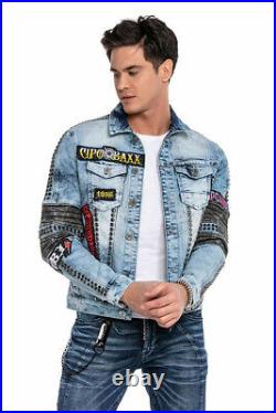 Cipo & Baxx BOXER Jeans Jacket Denim Biker Blue CJ263 all Sizes