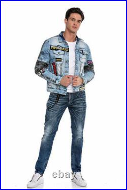 Cipo & Baxx BOXER Jeans Jacket Denim Biker Blue CJ263 all Sizes