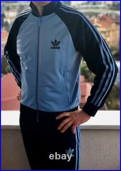 Classical Adidas tracking suit vintage old school tracksuit LIGHT BLUE all sizes