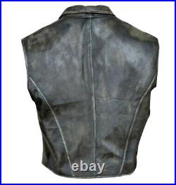 Cullen Bohannan Hell on Wheels Real Leather Vest Mens Distressed Leather Vest
