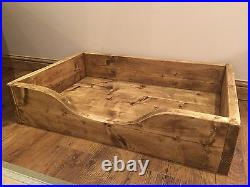 Custom Made Chunky Rustic Farmhouse Solid Wooden Dog Bed All Sizes