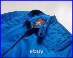 DIESEL Biker Bomber Jacket Lightweight Teflon Blue Mens L Rrp £280