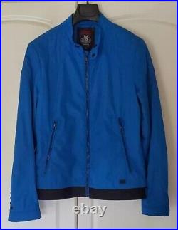 DIESEL Biker Bomber Jacket Lightweight Teflon Blue Mens L Rrp £280