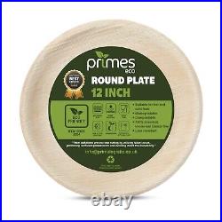 Disposable Bamboo Plates Round Wooden Palm Leaf Biodegradable Eco Friendly Plate