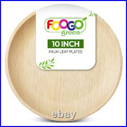 Disposable Bamboo Plates Round Wooden Palm Leaf Biodegradable Eco Friendly Plate