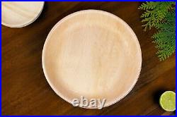 Disposable Bamboo Plates Round Wooden Palm Leaf Biodegradable Eco Friendly Plate