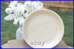 Disposable Bamboo Plates Round Wooden Palm Leaf Biodegradable Eco Friendly Plate