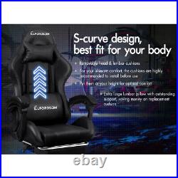 ELFORDSON Gaming Office Chair Extra Large Pillow Racing Executive Footrest Seat