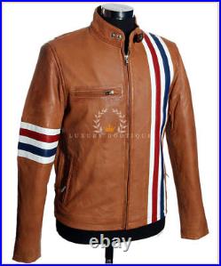 Easy Rider Tan Men's New Biker Style Real Lambskin Leather Movie Fashion Jacket