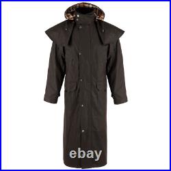 Edinburgh Long Wax Cotton Cape/Duster Unisex Fully lined. Hunter Outdoor BROWN