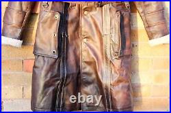 Elder Maxson Fallout Distressed Brown Cowhide Leather Long Coat / XS-5X & Custom