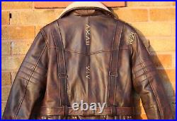 Elder Maxson Fallout Distressed Brown Cowhide Leather Long Coat / XS-5X & Custom