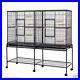 Elegance Double Metal Large Flight Cage Pull out trays Wheeled base 1.65m wide