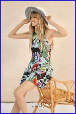 Exclusively for Anthropologie Farm Rio Tropical Halter Mini Dress size L new nwt