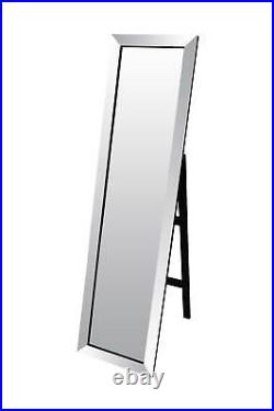 Extra Large Free Standing Mirror Art Deco All Glass Silver 5Ft X 1Ft3 150 X 40cm