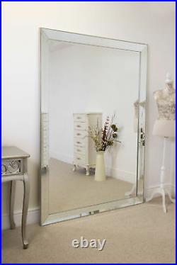 Extra Large Full Length Silver All glass Wall Mirror 6FT7 x 4FT7 202cm x 141cm