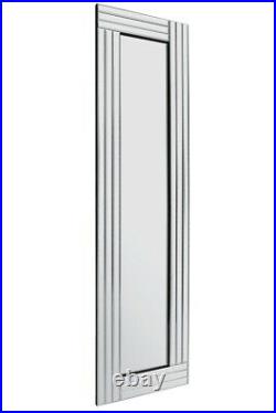 Extra Large Mirror Free Standing Art Deco All Glass Silver 5Ft X 1Ft3 150 X 40cm
