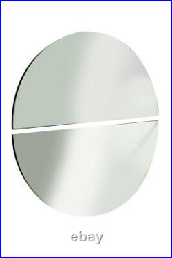 Extra Large Round Wall Mirror 2 Piece Frameless Home Decor All Glass 90cm X 90cm