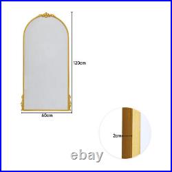Extra Large Wall Mirror Full Length Gold All Glass Arch Frame 180x80cm/120x60cm