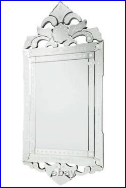 Extra Large Wall Mirror Vintage All Glass Art Deco 4Ft X 1Ft11 122 X 59cm
