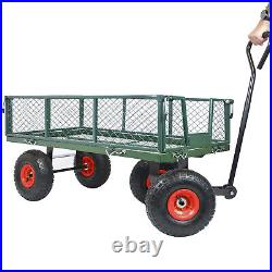 GARDEN TROLLEY and Sack Liner All Terrain Gravel Soil Gardening Wheelbarrow Cart