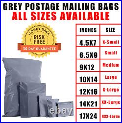 GREY Postal Post Packaging Bags Plastic Parcel Mailing Packing Postage Self Seal