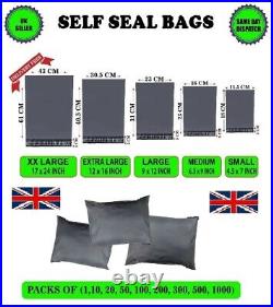 GREY Postal Post Packaging Bags Plastic Parcel Mailing Packing Postage Self Seal