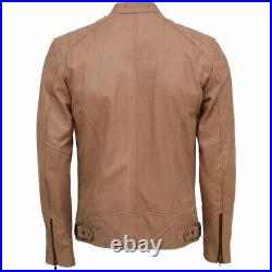 Genuine Lambskin Leather Men's Jacket Biker Leather Slim Jacket For Men