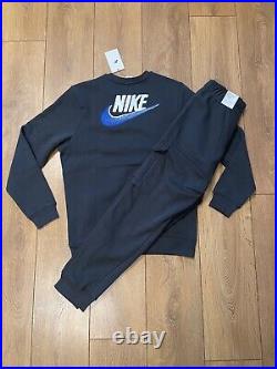 Genuine Nike Air Mens Smoke Grey Nsw Full Tracksuit Top And Pants All Sizes