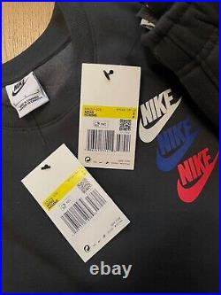 Genuine Nike Air Mens Smoke Grey Nsw Full Tracksuit Top And Pants All Sizes