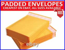 Gold Padded Bubble Envelopes Bags Postal Wrap All Sizes-various Quantities