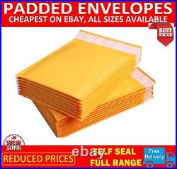 Gold Padded Bubble Envelopes Bags Postal Wrap- Various Quantites- All Sizes