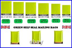 Green Mailing Bags Strong Poly Mailer Self Seal Small to xxx-Large