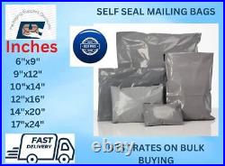 Grey Mailing Bags All Sizes Poly Postage Large Strong Self Seal Plastic Postal