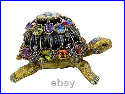 Jay Strongwater Gorgeous Multicolor Rare Emory Ltd Turtle Trinket Swarovski New
