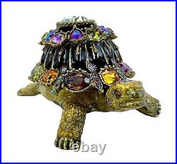 Jay Strongwater Gorgeous Multicolor Rare Emory Ltd Turtle Trinket Swarovski New