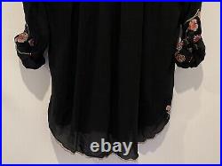 Johnny Was Embroidered Black Masia Tunic Size Large New With Tags