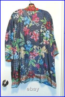 Johnny Was NEW Reversable Silk Embroidery Kimono Size Large