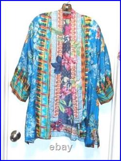 Johnny Was NEW Reversable Silk Embroidery Kimono Size Large