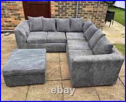 Jumbo Cord High Back Cushions larg corner +footstool all colours available