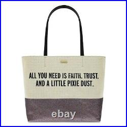 Kate Spade All You Need is Faith Trust Pixie Dust Disney Tote Purse Hand Bag NEW