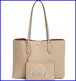 Kate Spade all day large Leather tote with Pouch NWT TIMELESS TAUPE