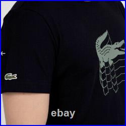LACOSTE Pique Crocodile T-Shirt Black Green All Sizes BNWT RRP £65