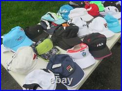 LARGE LOT OF 60 NEW FILA Nylon/Poly Womens Hat Cap Visors One Size Fits All