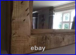 LARGE Wooden Mirror Rustic Reclaimed Landscape Furniture Timber ALL COLOURS