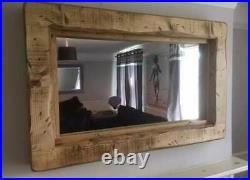 LARGE Wooden Mirror Rustic Reclaimed Landscape Furniture Timber ALL COLOURS