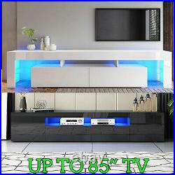Large 200CM TV Unit Cabinet Sideboard High Gloss 3 Doors Long Drawer & LED Light