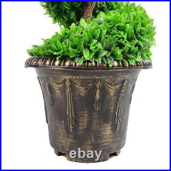 Large Artificial Spiral Tree Topiary with Decorative Planter 90cm Green