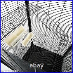 Large Chinchilla Rat Degu Cage Tall All Metal Grey With Stand On Wheels New