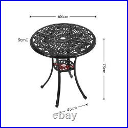 Large Outdoor Dining Table All-Weather Cast Garden Aluminum Table withUmbrell Hole